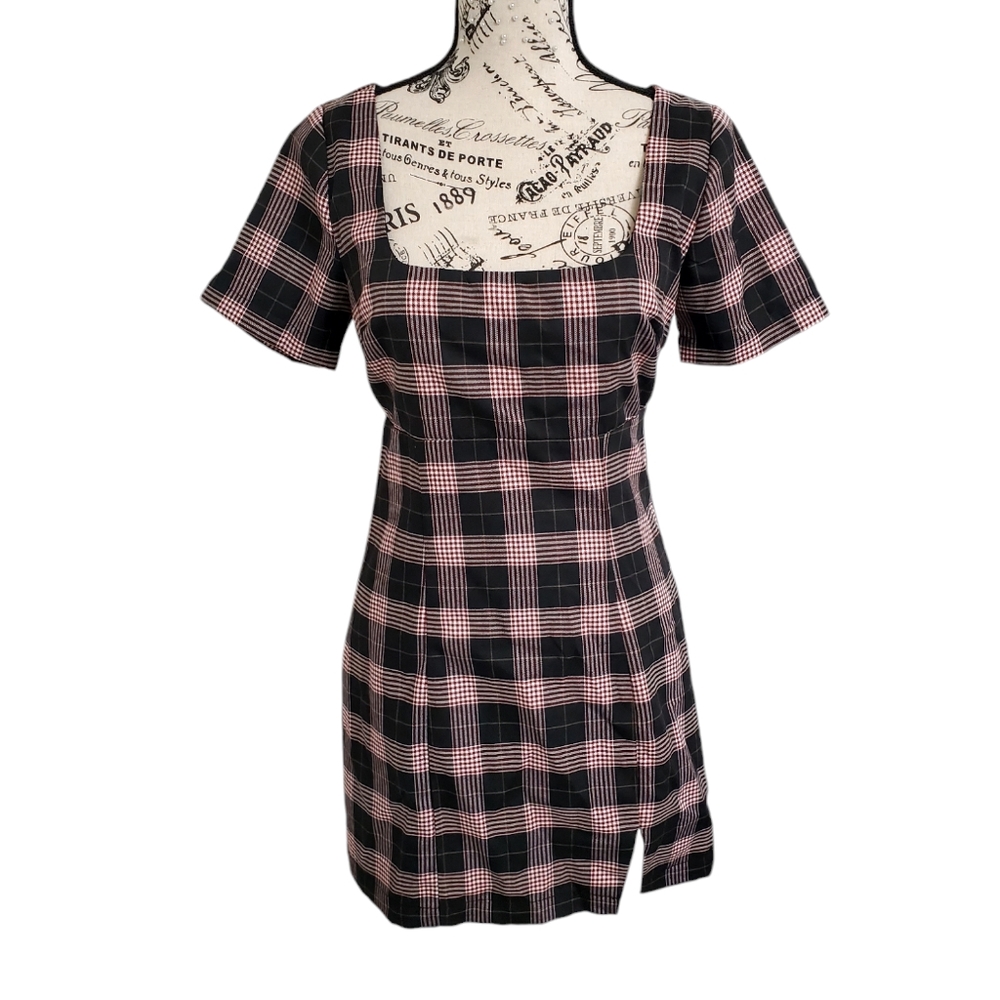Lulus Women's Plaid Mini Dress (W11)
